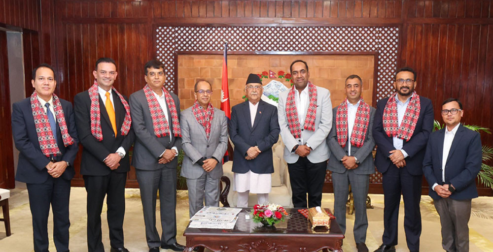 नवनिर्वाचित सिएनआई पदाधिकारी प्रधानमन्त्री छलफल, देशलाई औद्योगिकरणमा लैजानुपर्नेमा जोड