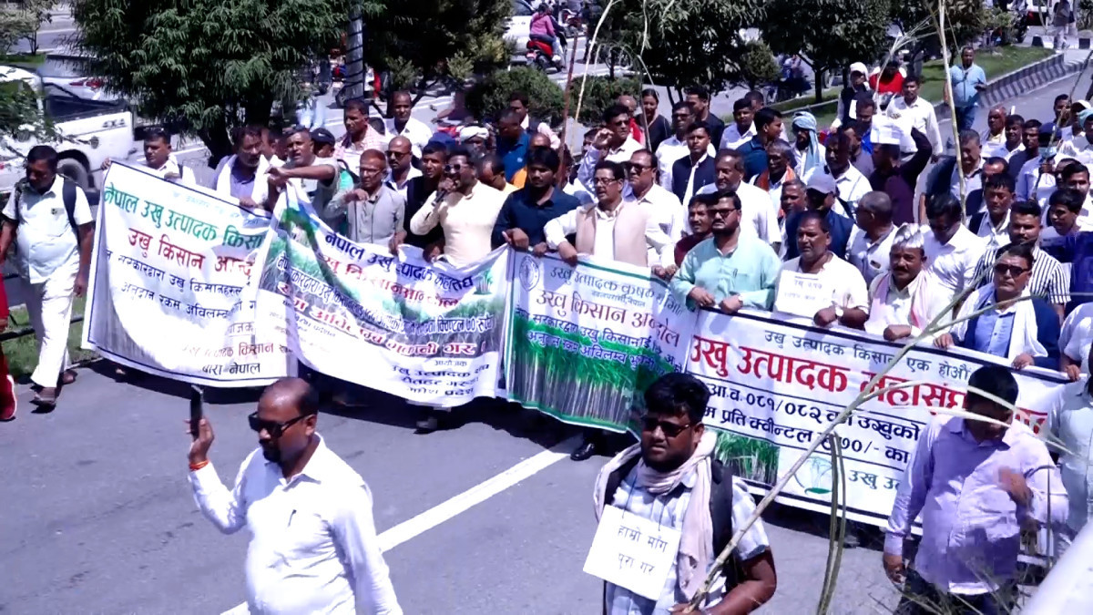 आन्दोलनमा उखु किसान