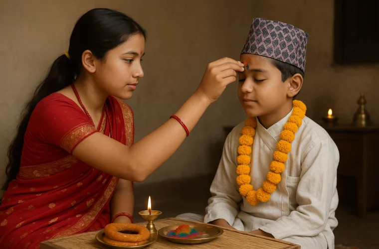 कुन दिशा फर्केर भाइटीका लगाउने ?
